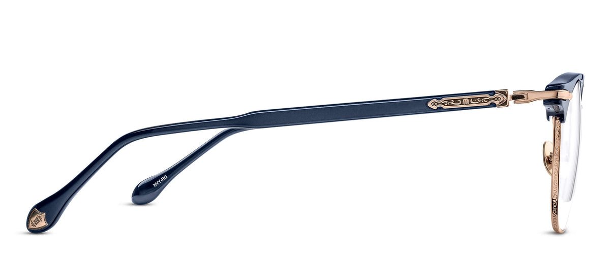 Matsuda M2048 (51) Optical in Navy - Rose Gold - side