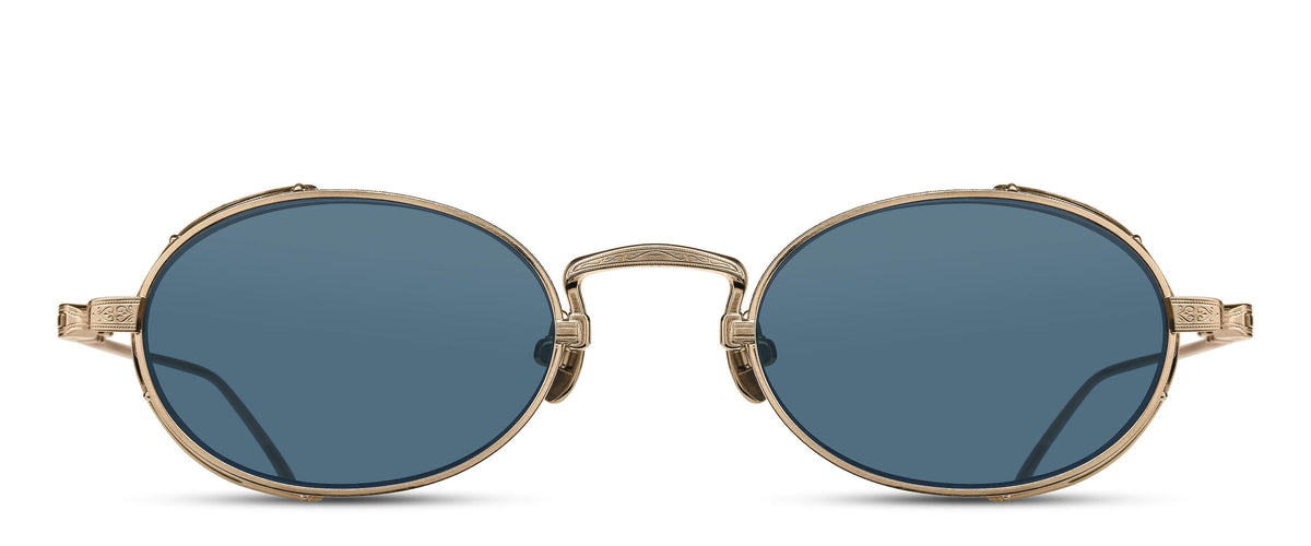 Matsuda M3169 Sunglasses in Brushed Gold / Blue Grey Solid