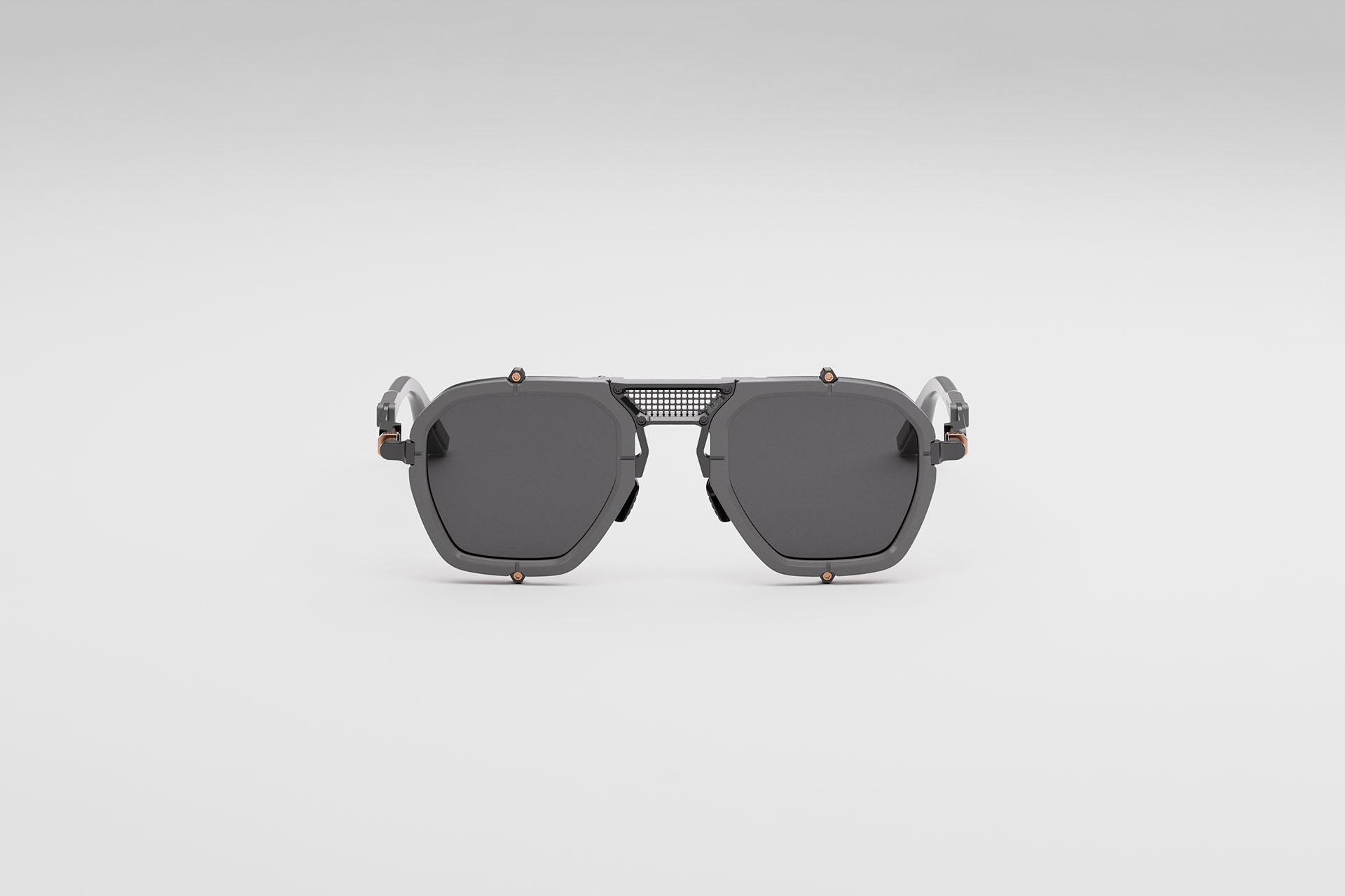 Movitra Nomad 02 sunglasses in C3 Solid Grey (Matte) with grey ZEISS lenses, front view
