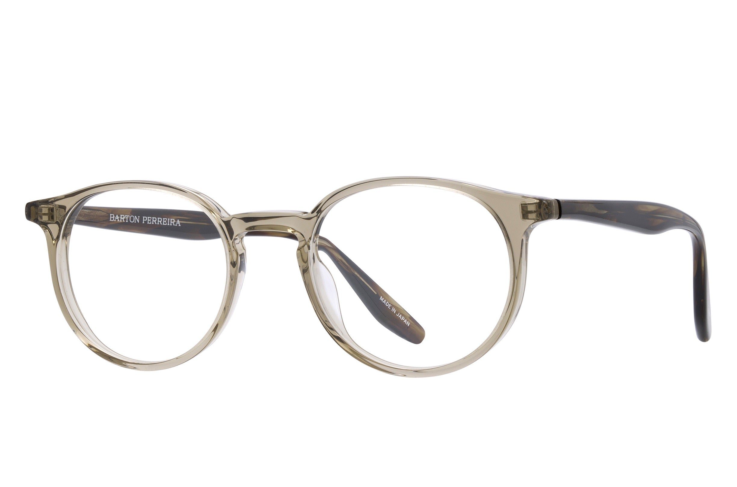 Barton Perreira Norton eyeglasses in Khaki / Sulcata Tortoise at Visionary Optics NYC