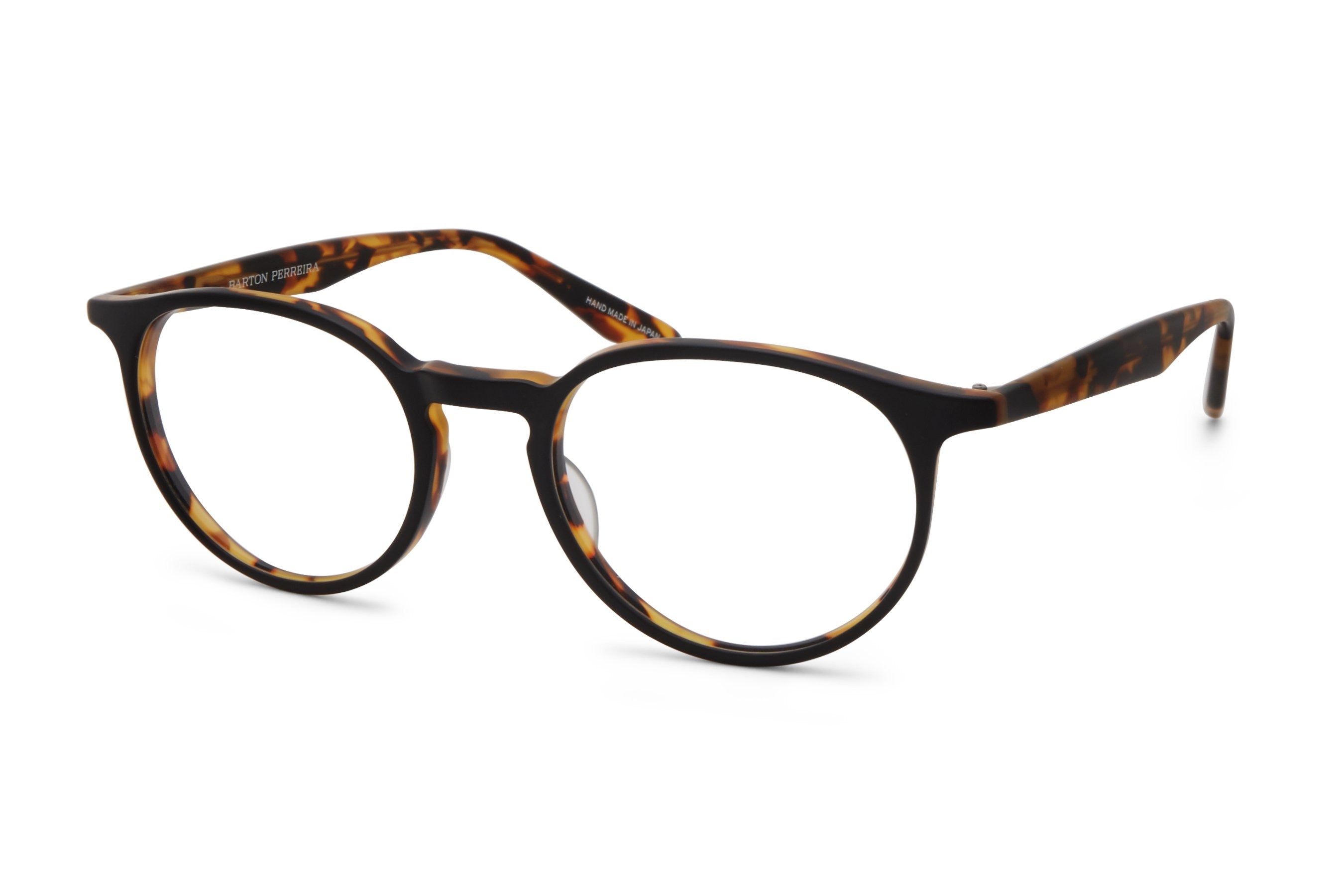 Barton Perreira Norton eyeglasses in Matte Black Amber Tortoise at Visionary Optics NYC