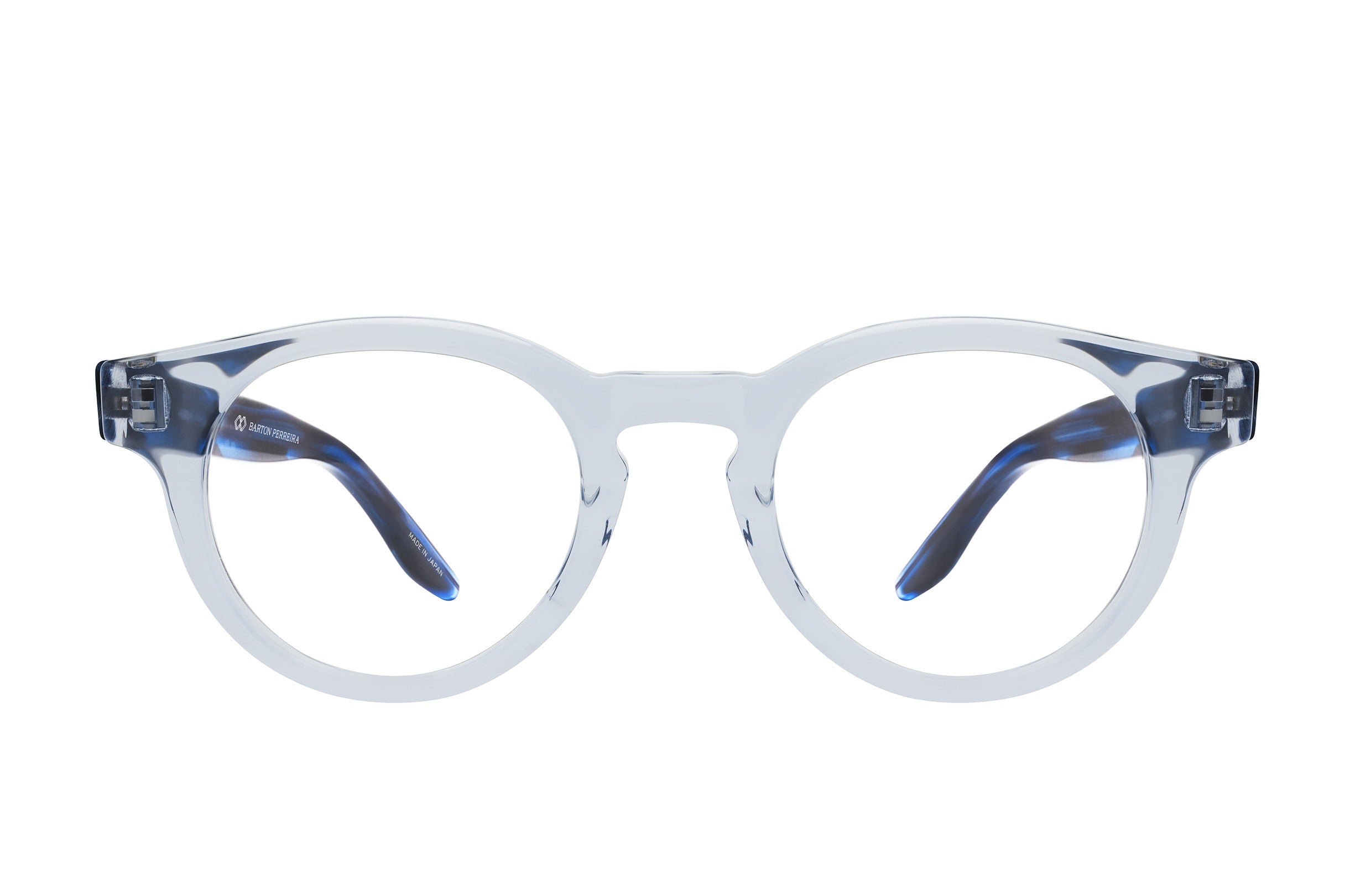 Barton Perreira Oxford eyeglasses in Blue Smoke / Matte Midnight at Visionary Optics NYC