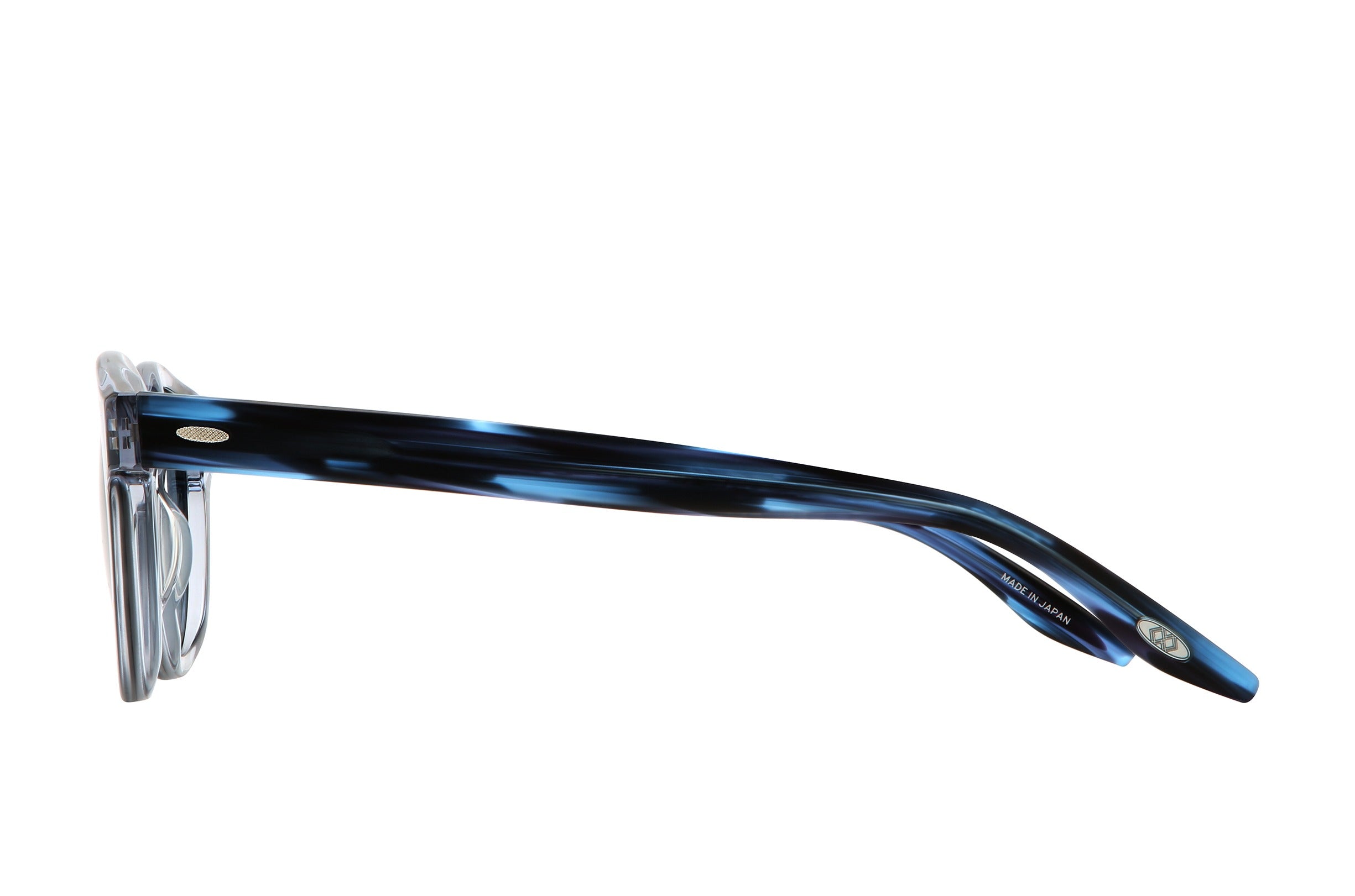 Barton Perreira Oxford eyeglasses in Blue Smoke / Matte Midnight at Visionary Optics NYC