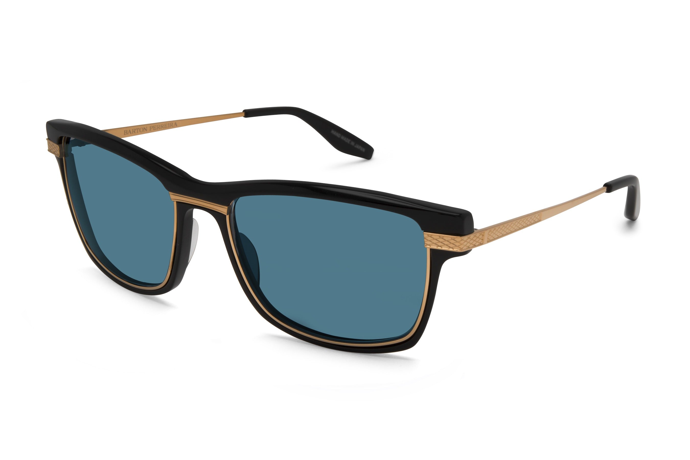 Barton Perreira Rango sunglasses in Black / Gold / Vintage Blue at Visionary Optics NYC