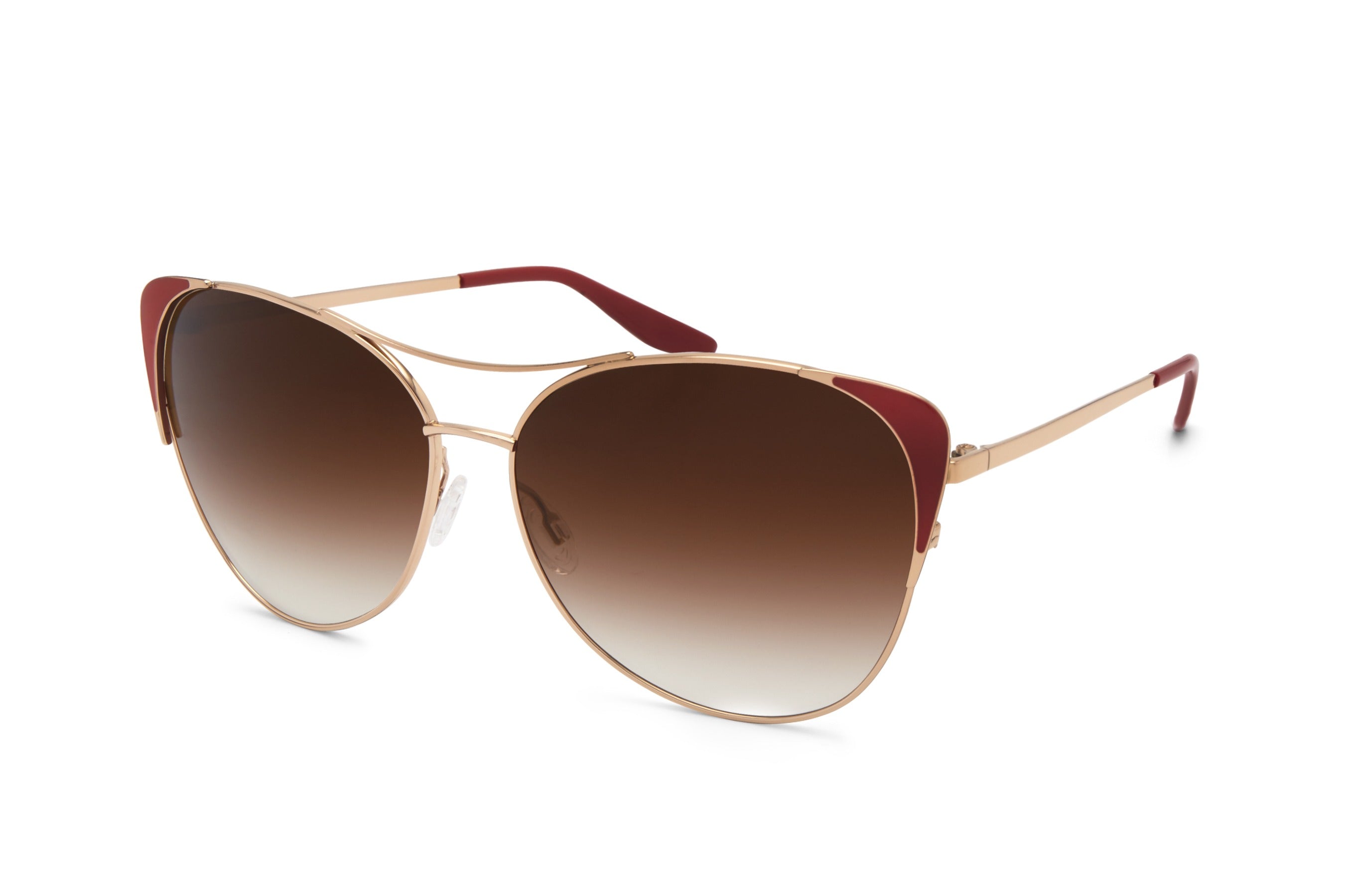 Barton Perreira Raphina sunglasses in Gold / Crimson Enamel / Smokey Topaz at Visionary Optics NYC