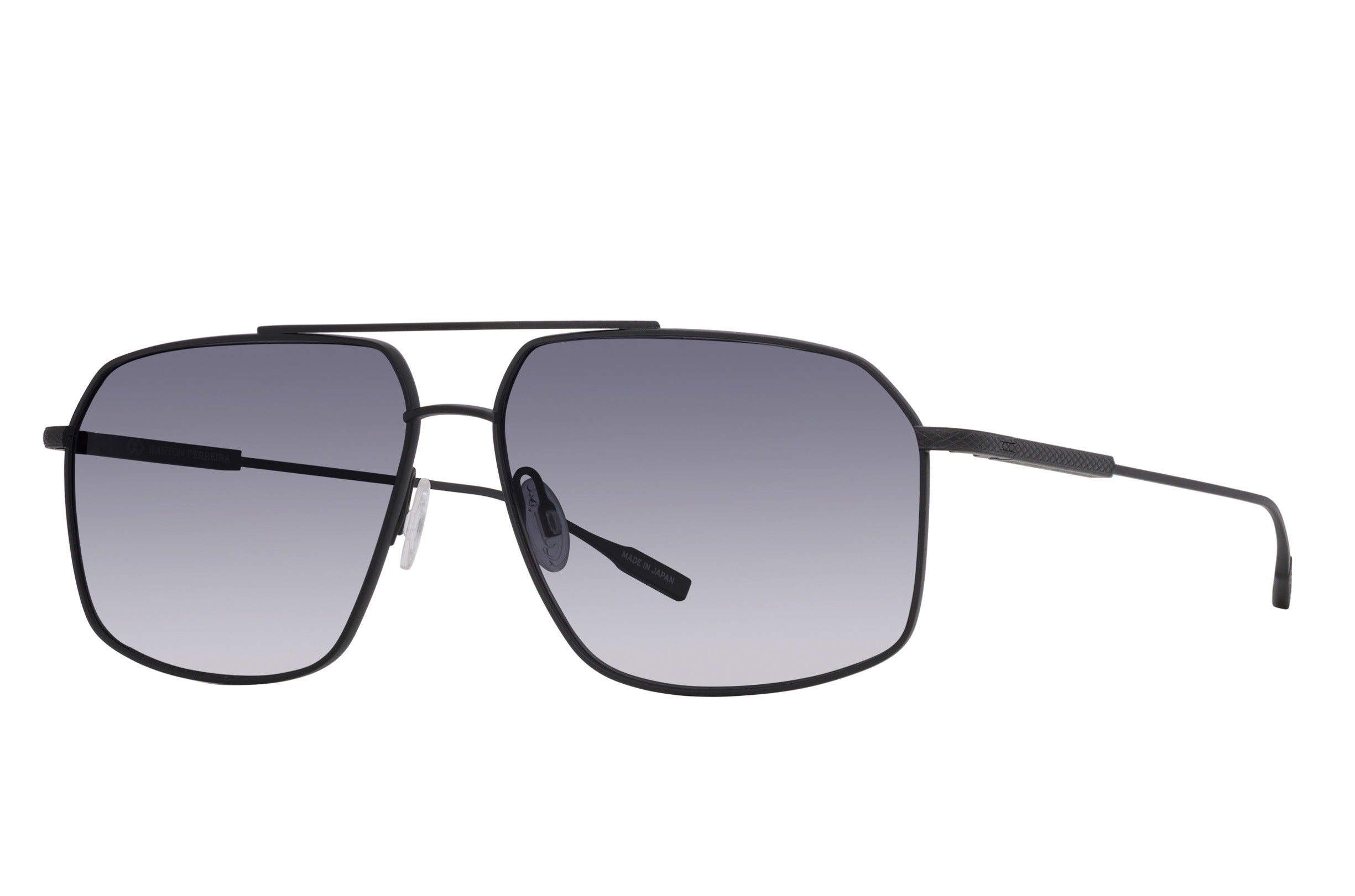 Barton Perreira Renzo sunglasses in Black Satin / Nightfall Polarized at Visionary Optics NYC