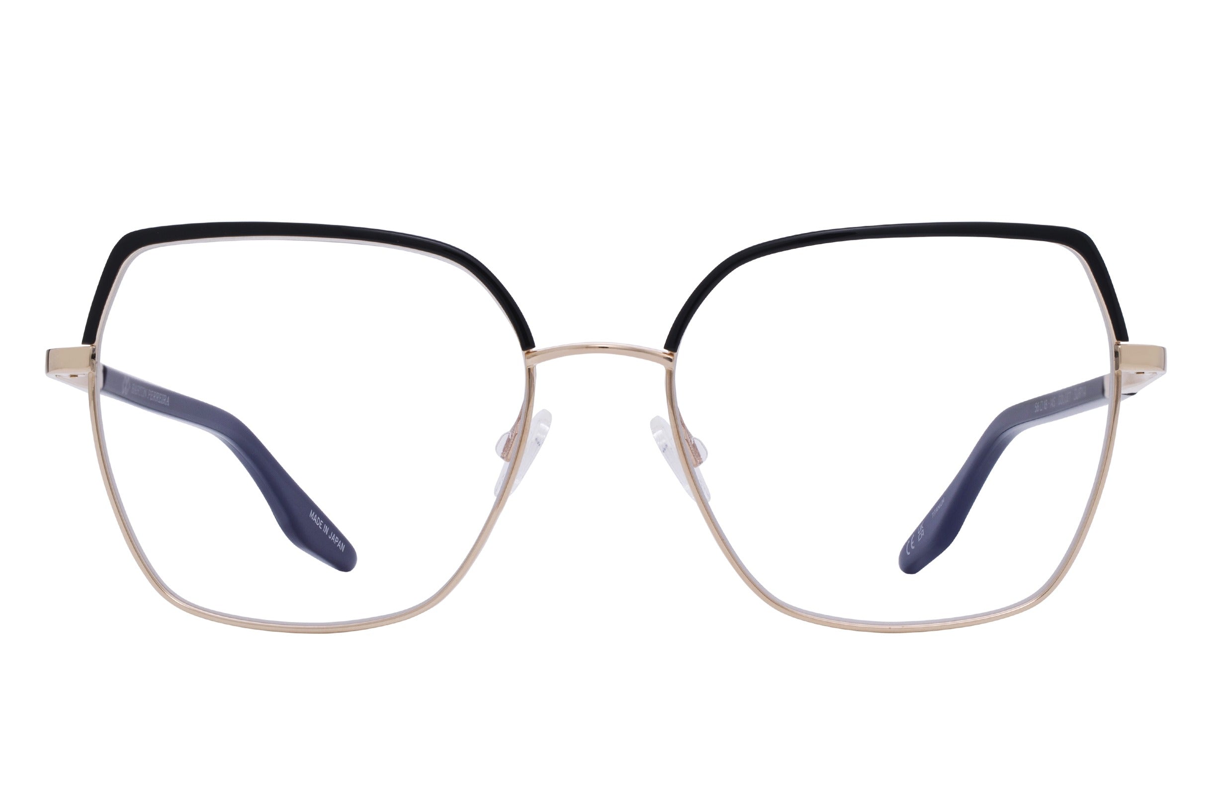 Barton Perreira Surya eyeglasses in Gold / Jet Enamel at Visionary Optics NYC