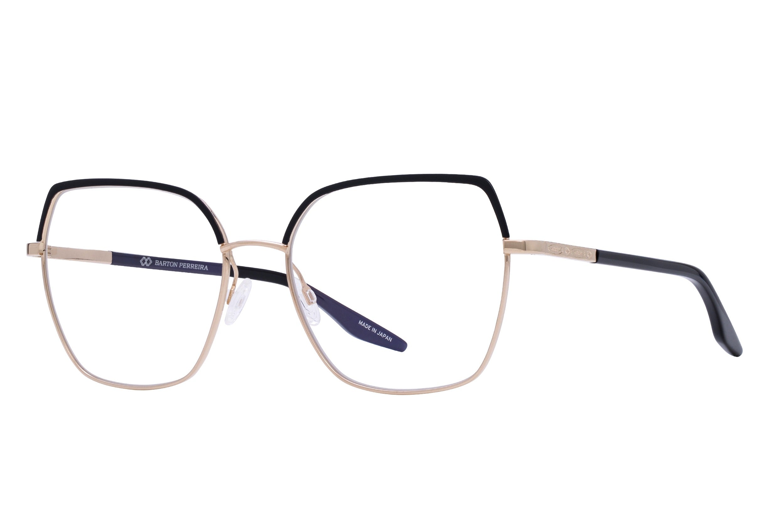Barton Perreira Surya eyeglasses in Gold / Jet Enamel at Visionary Optics NYC
