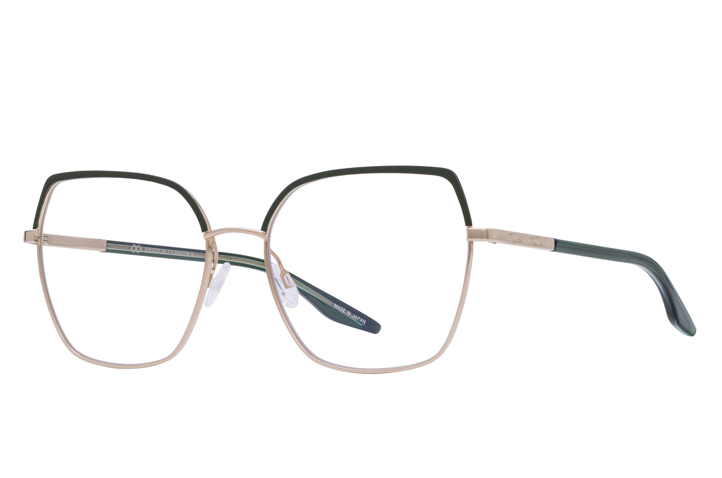 Barton Perreira Surya eyeglasses in Gold / Sage Enamel at Visionary Optics NYC
