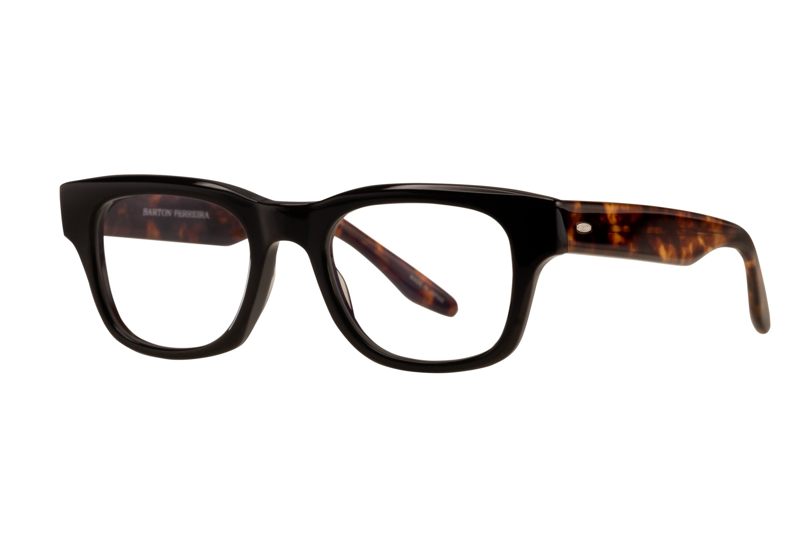Barton Perreira Yarner eyeglasses in Black / Chestnut at Visionary Optics NYC